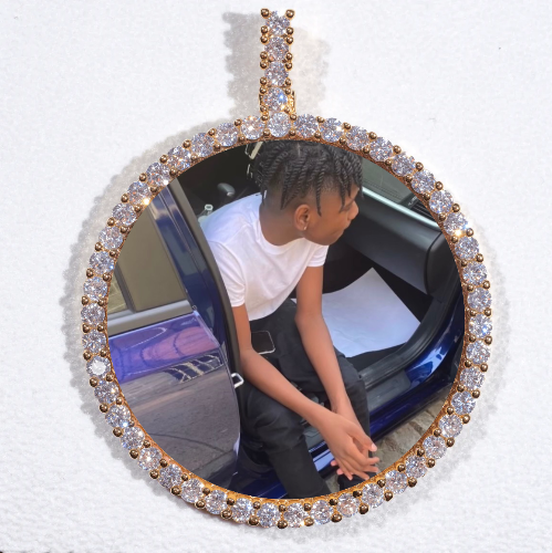 LARGE 3D CIRCLE CUSTOM PICTURE PENDANT