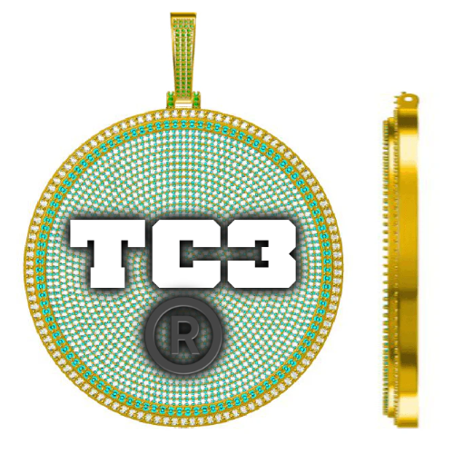 CUSTOM LETTER NECKLACE 3D BIG DISC