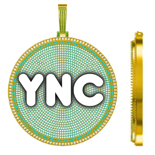 CUSTOM LETTER NECKLACE 3D BIG DISC