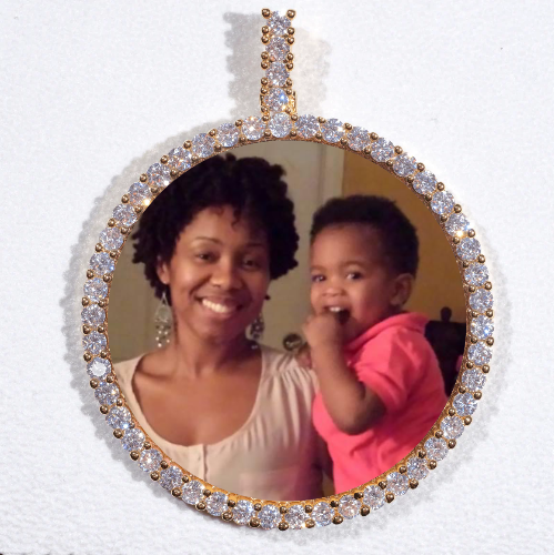 LARGE 3D CIRCLE CUSTOM PICTURE PENDANT