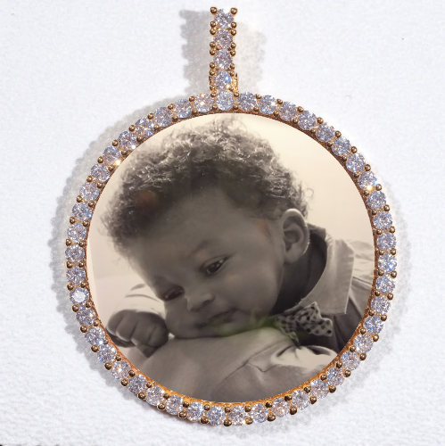 LARGE 3D CIRCLE CUSTOM PICTURE PENDANT