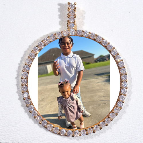LARGE 3D CIRCLE CUSTOM PICTURE PENDANT