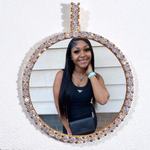 LARGE 3D CIRCLE CUSTOM PICTURE PENDANT