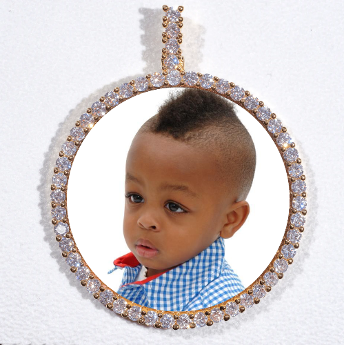LARGE 3D CIRCLE CUSTOM PICTURE PENDANT