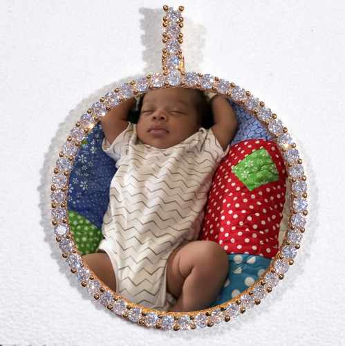 LARGE 3D CIRCLE CUSTOM PICTURE PENDANT
