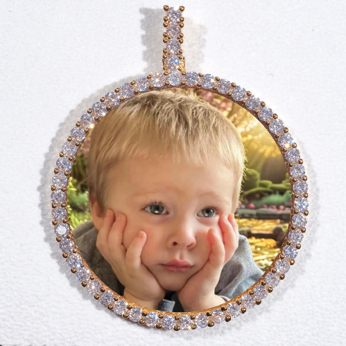 LARGE 3D CIRCLE CUSTOM PICTURE PENDANT