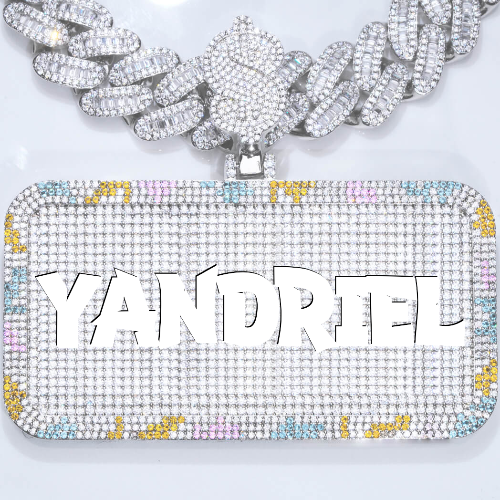 CUSTOM LETTER NECKLACE 3D COLORFUL SQUARE