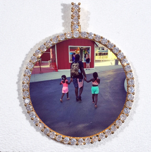 LARGE 3D CIRCLE CUSTOM PICTURE PENDANT