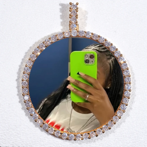 LARGE 3D CIRCLE CUSTOM PICTURE PENDANT
