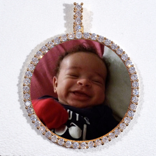 LARGE 3D CIRCLE CUSTOM PICTURE PENDANT