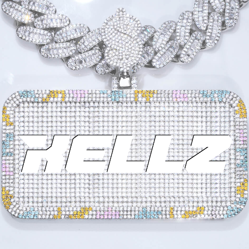 CUSTOM LETTER NECKLACE 3D COLORFUL SQUARE