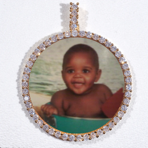 LARGE 3D CIRCLE CUSTOM PICTURE PENDANT