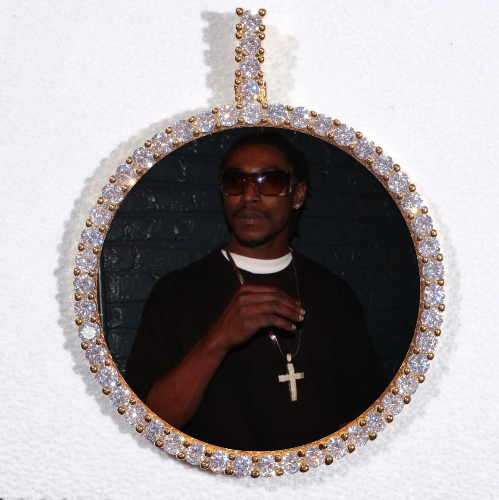 LARGE 3D CIRCLE CUSTOM PICTURE PENDANT