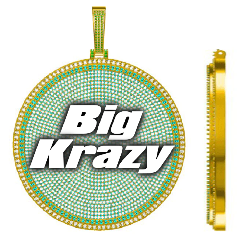 CUSTOM LETTER NECKLACE 3D BIG DISC