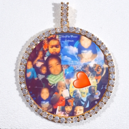 LARGE 3D CIRCLE CUSTOM PICTURE PENDANT