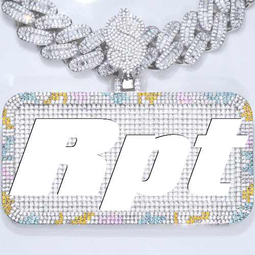 CUSTOM LETTER NECKLACE 3D COLORFUL SQUARE