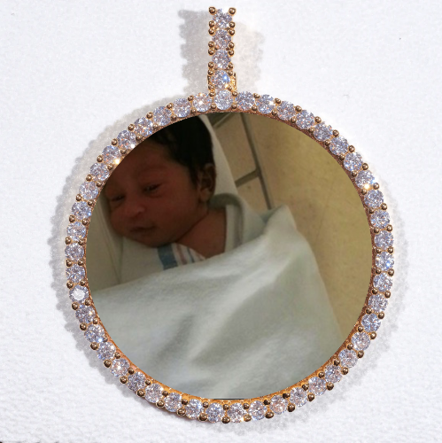 LARGE 3D CIRCLE CUSTOM PICTURE PENDANT