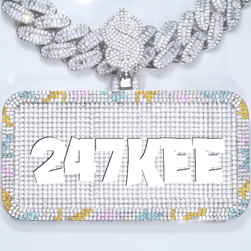 CUSTOM LETTER NECKLACE 3D COLORFUL SQUARE