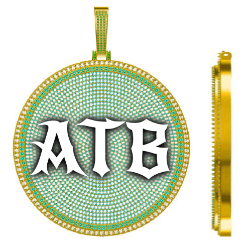 CUSTOM LETTER NECKLACE 3D BIG DISC