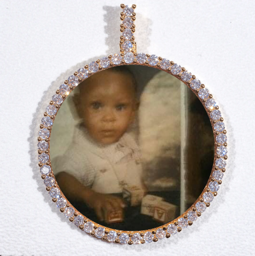 LARGE 3D CIRCLE CUSTOM PICTURE PENDANT