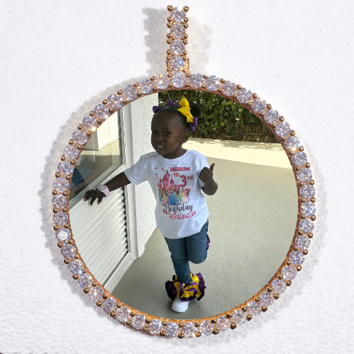 LARGE 3D CIRCLE CUSTOM PICTURE PENDANT