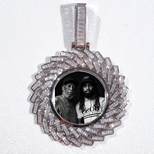 Large 3D Baguette Custom Picture Pendant