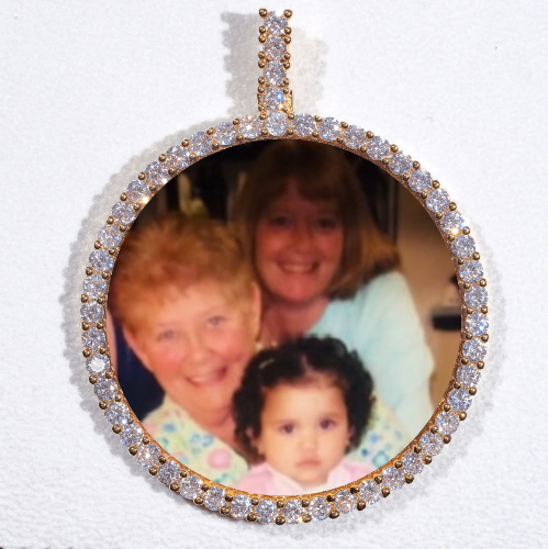 LARGE 3D CIRCLE CUSTOM PICTURE PENDANT