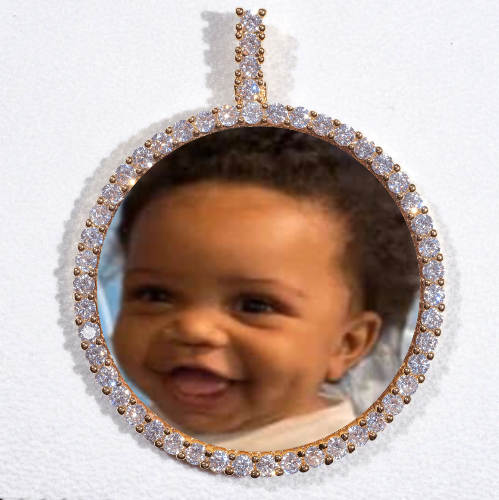 LARGE 3D CIRCLE CUSTOM PICTURE PENDANT