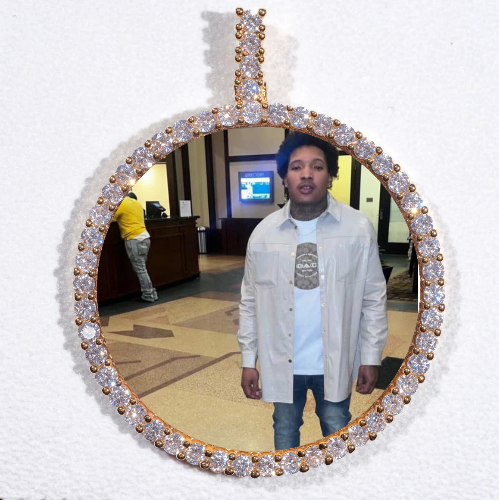 LARGE 3D CIRCLE CUSTOM PICTURE PENDANT