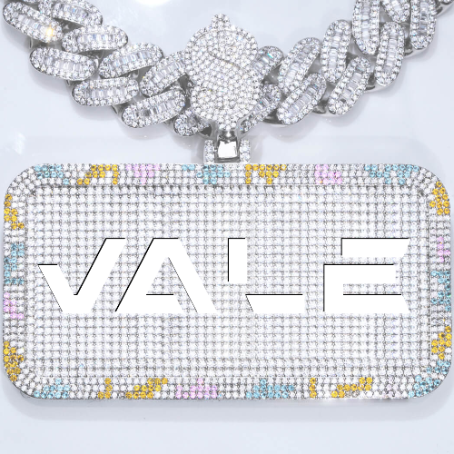 CUSTOM LETTER NECKLACE 3D COLORFUL SQUARE