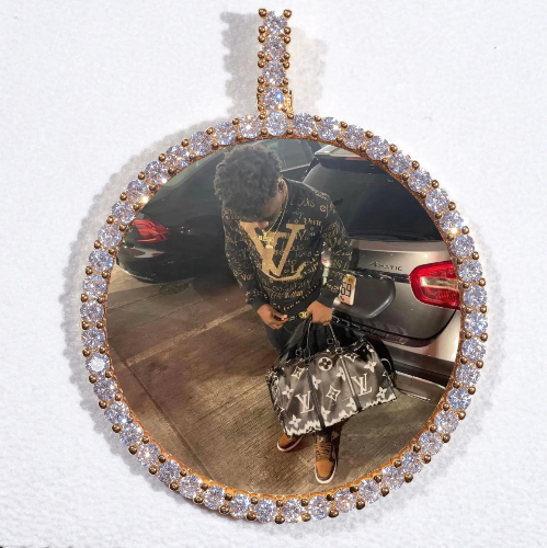 LARGE 3D CIRCLE CUSTOM PICTURE PENDANT
