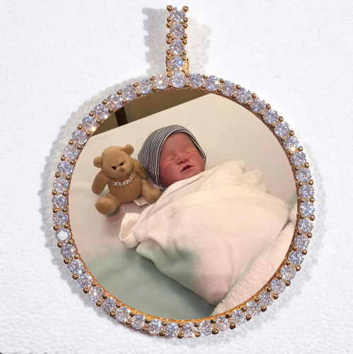 LARGE 3D CIRCLE CUSTOM PICTURE PENDANT