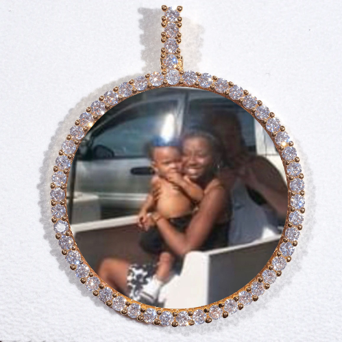LARGE 3D CIRCLE CUSTOM PICTURE PENDANT