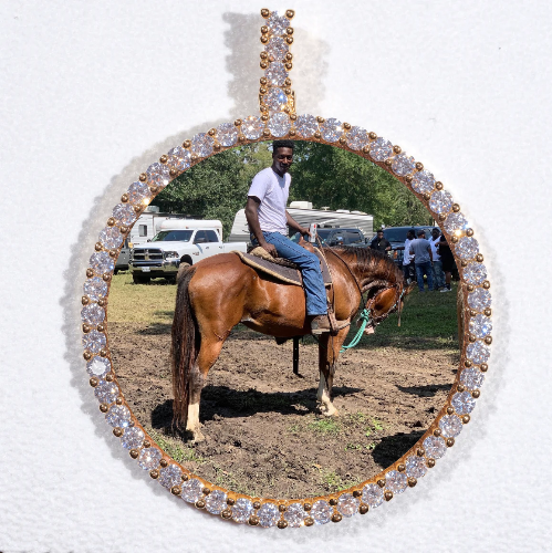 LARGE 3D CIRCLE CUSTOM PICTURE PENDANT