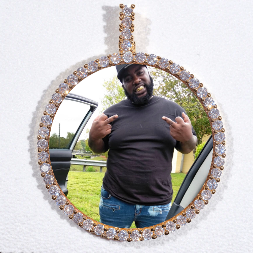 LARGE 3D CIRCLE CUSTOM PICTURE PENDANT
