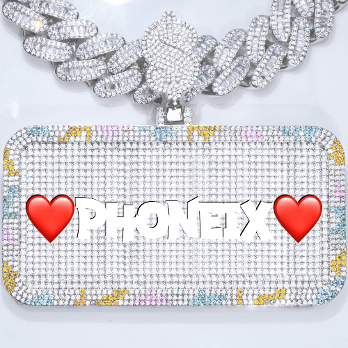 CUSTOM LETTER NECKLACE 3D COLORFUL SQUARE