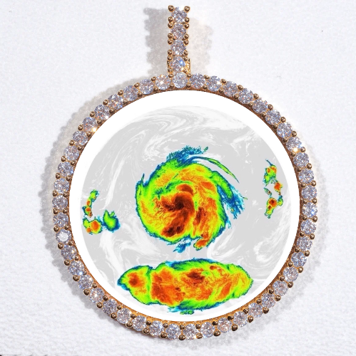 LARGE 3D CIRCLE CUSTOM PICTURE PENDANT