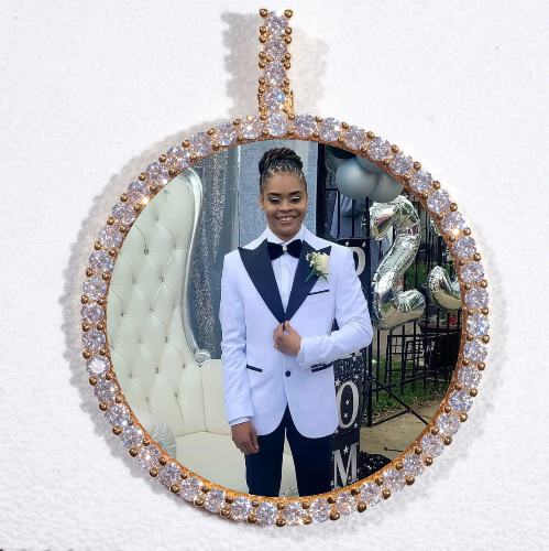 LARGE 3D CIRCLE CUSTOM PICTURE PENDANT