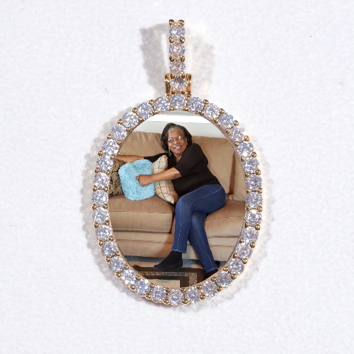 3D Oval Custom Picture Pendant