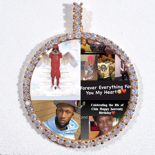 LARGE 3D CIRCLE CUSTOM PICTURE PENDANT