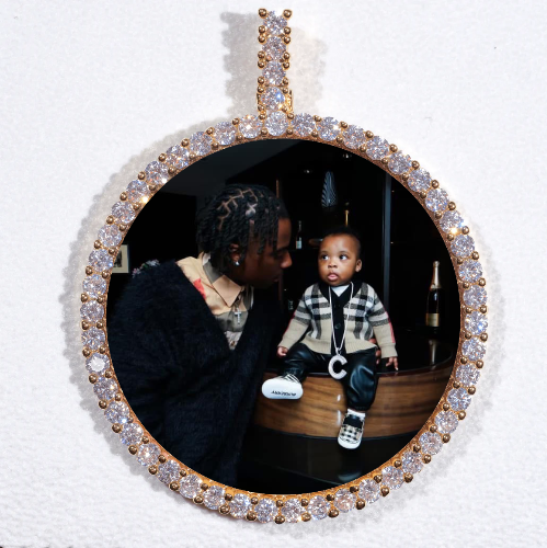 LARGE 3D CIRCLE CUSTOM PICTURE PENDANT