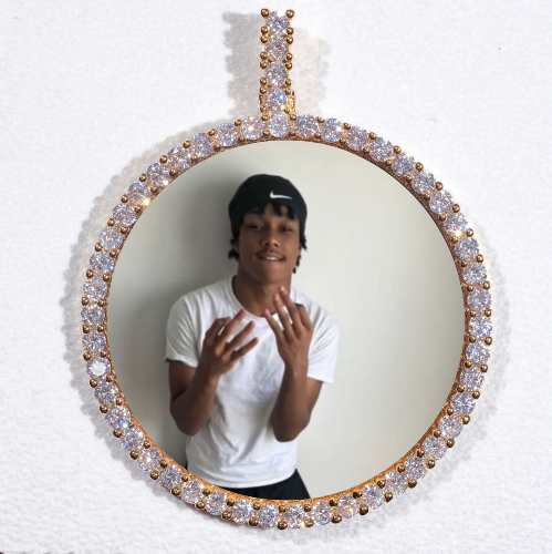 LARGE 3D CIRCLE CUSTOM PICTURE PENDANT