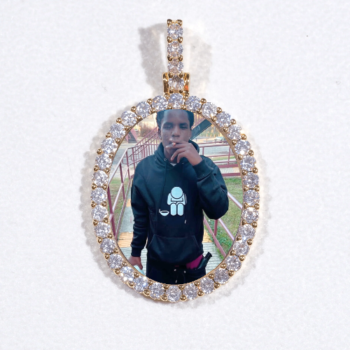 3D Oval Custom Picture Pendant