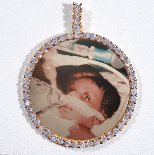 LARGE 3D CIRCLE CUSTOM PICTURE PENDANT