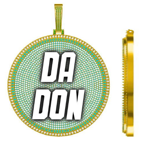 CUSTOM LETTER NECKLACE 3D BIG DISC