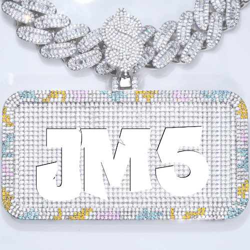 CUSTOM LETTER NECKLACE 3D COLORFUL SQUARE