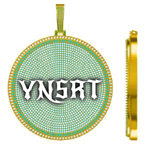 CUSTOM LETTER NECKLACE 3D BIG DISC