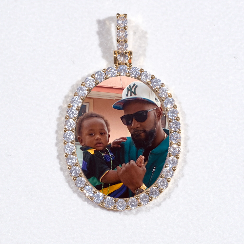 3D Oval Custom Picture Pendant