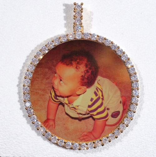 LARGE 3D CIRCLE CUSTOM PICTURE PENDANT