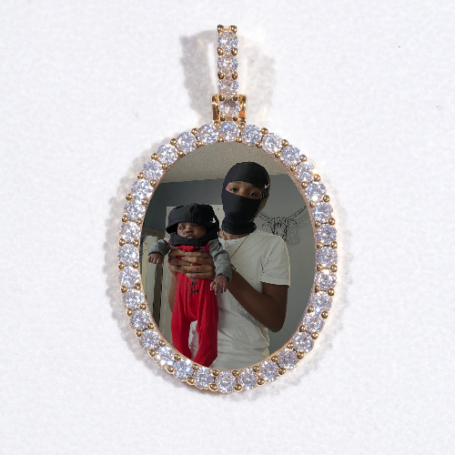 3D Oval Custom Picture Pendant